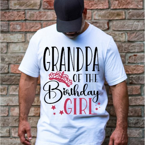 Grandpa of the Birthday Girl Custom Family T_Shirt