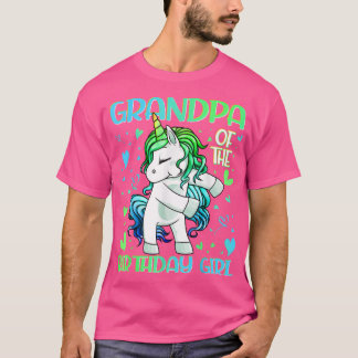 Grandpa of the Birthday Girl Flossing Unicorn Gran T-Shirt