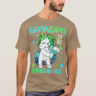 Grandpa of the Birthday Girl Flossing Unicorn Gran T-Shirt