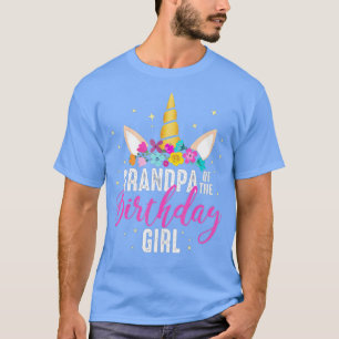 Grandpa Of The Birthday Girl Grandpa Gift Unicorn  T-Shirt