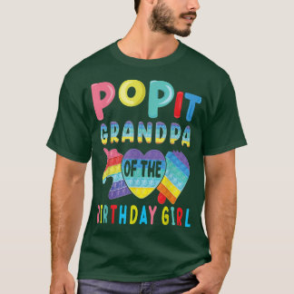 grandpa of the Birthday Girl Pop It Unicorn Birthd T-Shirt