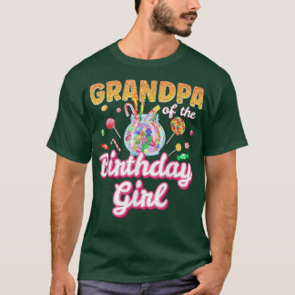 Grandpa Of The Birthday Girls Candy Family Themed T-Shirt