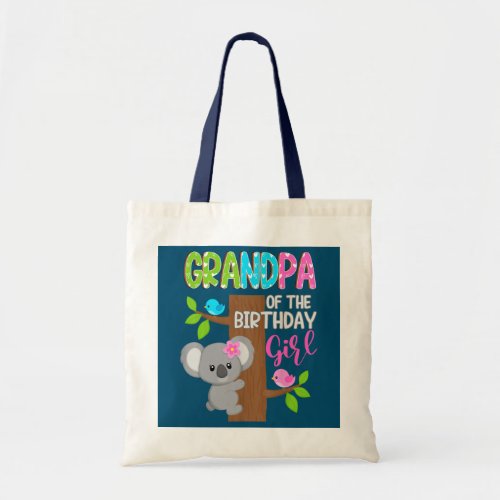 Grandpa Of The Birthday Koala Girl Matching Tote Bag