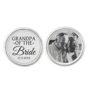 Grandpa of the Bride Personalized Wedding Photo Cufflinks