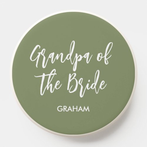 Grandpa of the Bride Sage Green White  PopSocket