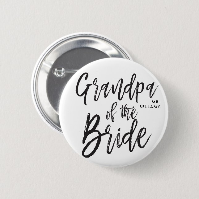 Grandpa of the Bride | Script Wedding Button (Front & Back)
