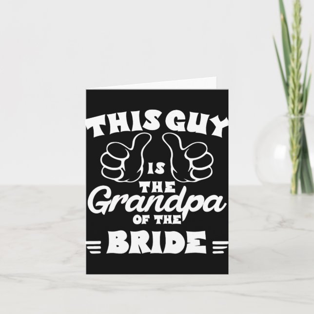 Grandpa Of The Bride Wedding Grandfather Mens Brid Card (Front)