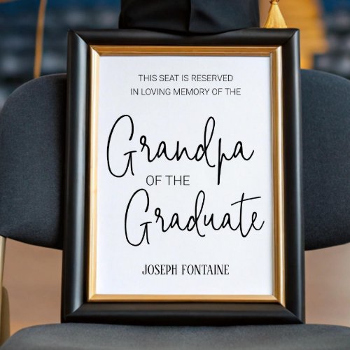 Grandpa of the Graduate Memorial Reserved Seat