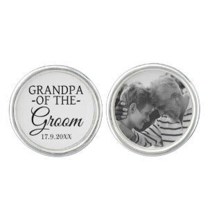 Grandpa of the Groom Personalized Wedding Photo Cufflinks