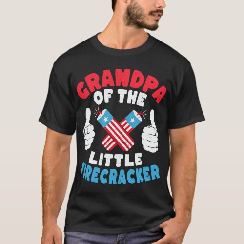 Grandpa Of The Little Firecracker 4th of July T_Shirt