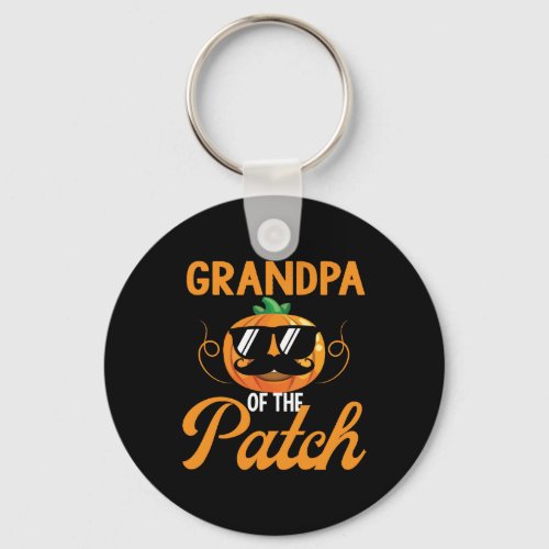 Grandpa Of The Patch Pumpkin Men Halloween Gifts Keychain