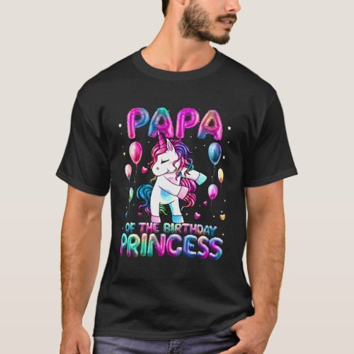 Grandpa Of The Princess Flossing Unicorn Papa T_Shirt