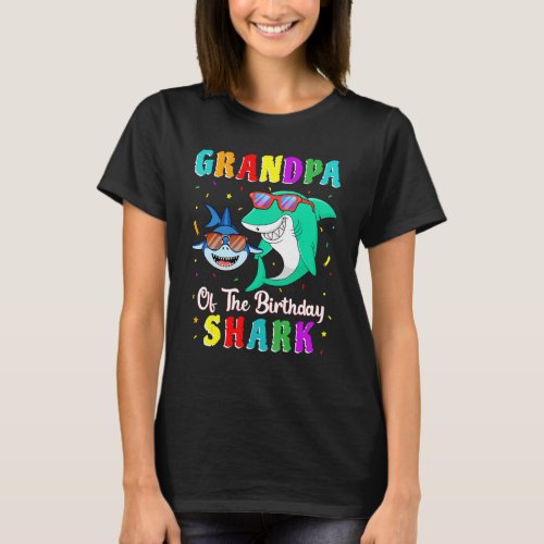 Grandpa Of The Shark Birthday Family Birthday Gran T_Shirt