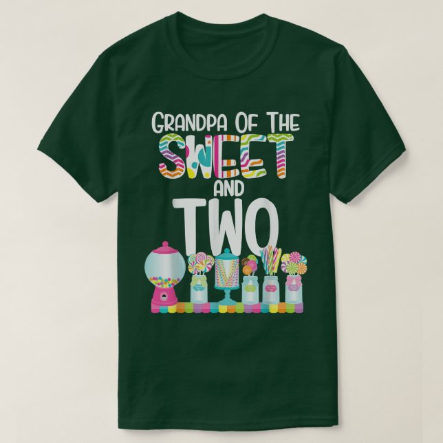 Grandpa Of The Sweet and Two Candy Birthday Lollip T-Shirt (Design Front)