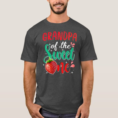 Grandpa Of The Sweet One Strawberry 1st Birthday T_Shirt