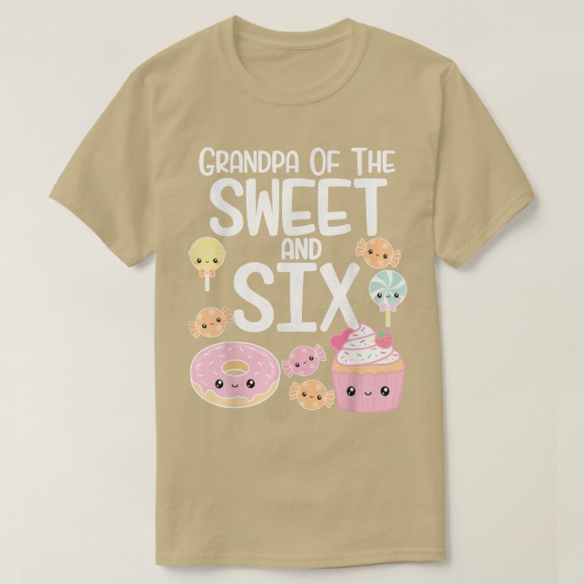 Grandpa Of The Sweet & Si Candy Theme Birthday Don T-Shirt (Design Front)