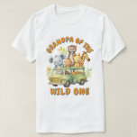 Grandpa of the Wild One safari animals birthday  T-Shirt<br><div class="desc">Safari animals boys birthday</div>