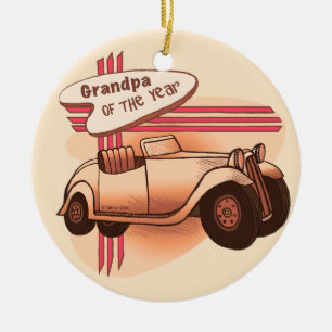 Grandpa Of The Year Ceramic Ornament