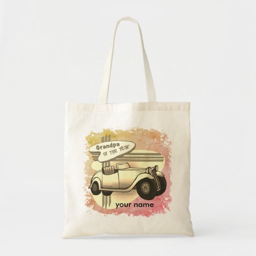 Grandpa Of The Year custom name  Tote Bag