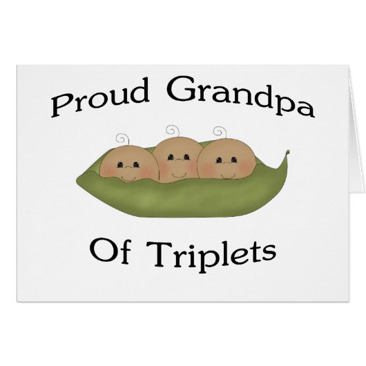 Grandpa Of Triplets Cards (Front Horizontal)