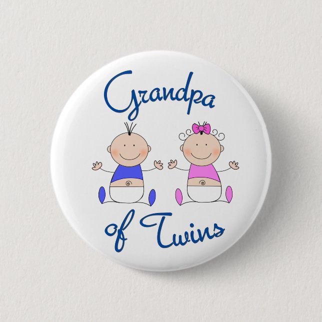 Grandpa of Twins Button (Front)