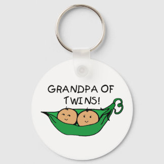 Grandpa of Twins Pod Keychain
