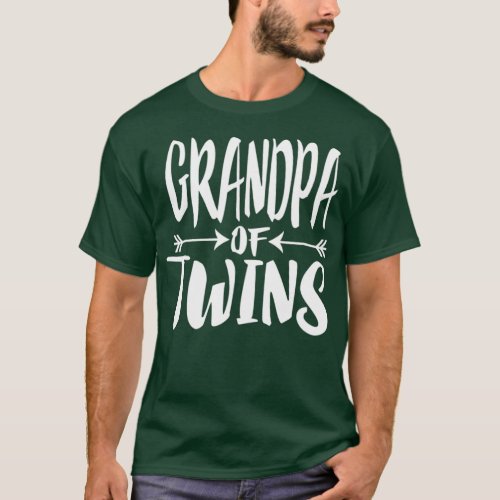 Grandpa Of Twins  Twins Announcement Gift T_Shirt