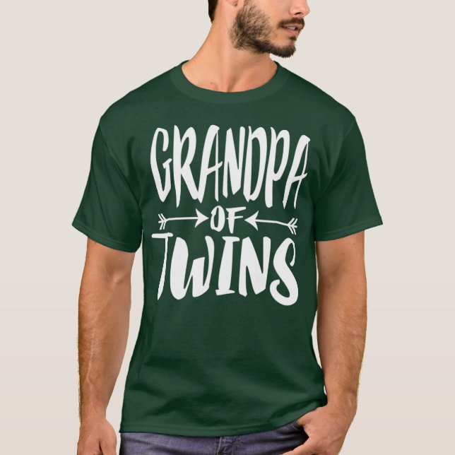 Grandpa Of Twins  Twins Announcement Gift T-Shirt (Front)