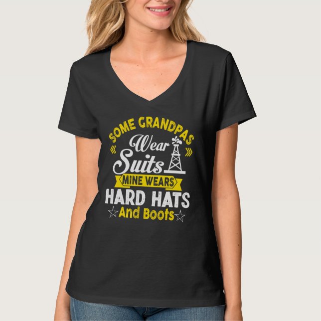 Grandpa Oil Worker Oilfield Man Workers T-Shirt (Front)