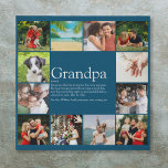 Grandpa Papa Definition 12 Photo Collage Blue Faux Canvas Print<br><div class="desc">12 photo collage for you to personalize for your special grandpa,  grandad,  grandfather,  papa or pops to create a unique gift. A perfect way to show him how amazing he is every day. Designed by Thisisnotme©</div>
