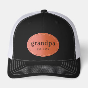 Grandpa Personalized Leather Patch Hat