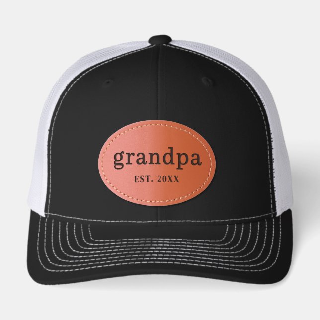 Grandpa Personalized Leather Patch Hat (Front)
