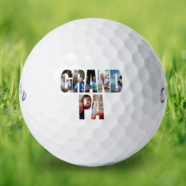 Grandpa personalized photo collage  golf balls (Grandpa personalized photo collage golf balls)