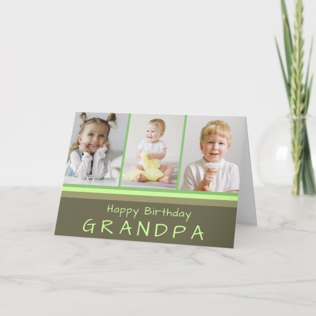Grandpa Photo Collage Birthday Card (Front)