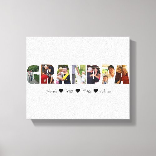 Grandpa Photo Collage Canvas Print with 7 Photos