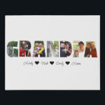 Grandpa Photo Collage Faux Wrapped Canvas 7 Photos<br><div class="desc">This is a photo collage faux wrapped canvas that spells out the word GRANDPA along with a custom message. This is the perfect gift for any grandpa for father's day,  his birthday or Christmas.</div>
