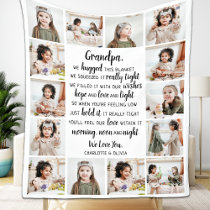 Grandpa Photo Collage Fleece Blanket