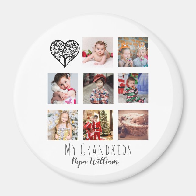 GRANDPA PHOTO COLLAGE GIFT PROUD GRANDAD MAGNET (Front)