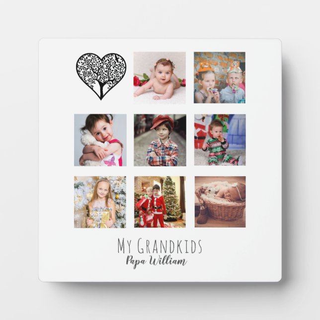 GRANDPA PHOTO COLLAGE GIFT PROUD GRANDAD PLAQUE (Front)