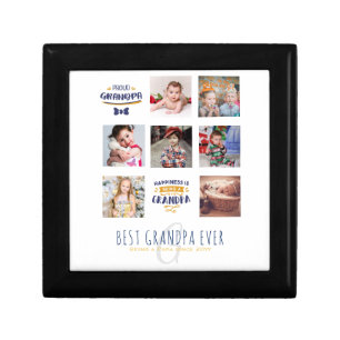GRANDPA PHOTO COLLAGE GIFT Proud Papa Pops Gramps Box