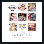 GRANDPA PHOTO COLLAGE GIFT Proud Papa Pops Gramps Poster<br><div class="desc">Lovely keepsake gift for Grandpa, Grandfather, Papa featuring photo templates (your photos will automatically fit the space shown - for assistance contact LeahG Designer) and text fields. The background color can be changed to suit Grandfather's own home decor, favorite color. Gift for Grandparents Day, birthday, Christmas or other occasion as...</div>
