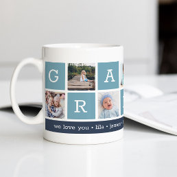 Grandpa Photo Collage &amp; Grandchildren Names Coffee Mug