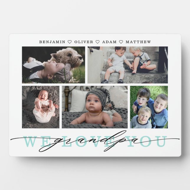 Grandpa Photo Collage Keepsake Plaque (Front)