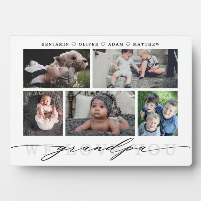 Grandpa Photo Collage Keepsake Plaque (Front)