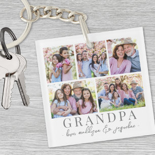 Grandpa Photo Collage Keychain