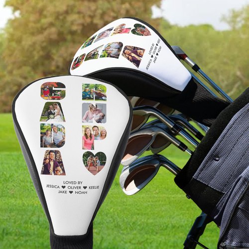GRANDPA Photo Collage Letter Cutout Golf Head Cover