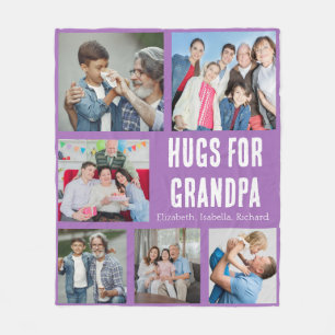 Grandpa Photo Custom Throw Keepsake Gift Fleece Blanket
