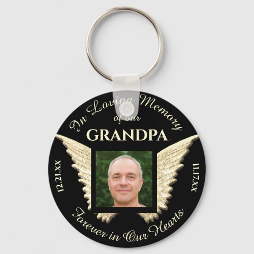 Grandpa Photo Memorial Keychain