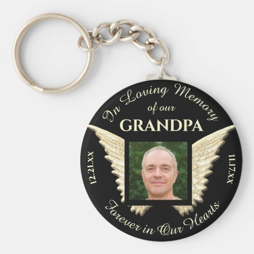 Grandpa Photo Memorial Keychain