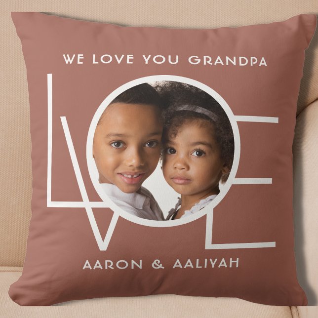 Grandpa Photo Throw Pillow (Creator Uploaded)